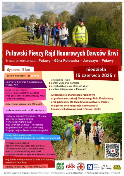 PulawskiPieszyRajdHonorowychDawcowkrwi